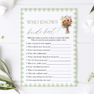 Invitation Jeu de Baby Shower « Qui connaît le mieux la marié
