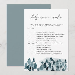 Invitation Jeu de bébé Planches de bois bleu ardoise ou plus