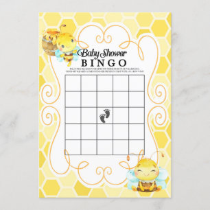 Invitation Jeu de Bingo de Baby shower d'abeilles