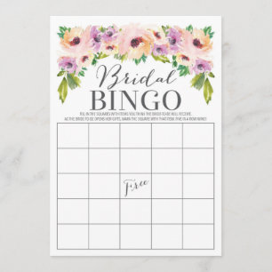 Invitation Jeu de bingo de Fête de l'mariée de fleurs sauvage