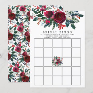 Invitation Jeu de bingo de Fête de l'mariée florale en fleurs