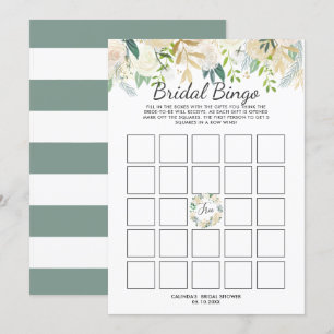 Invitation Jeu de bingo de la Fête de l'mariée de la Rose bla