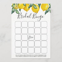 Jeu de bingo de mariée aux citrons