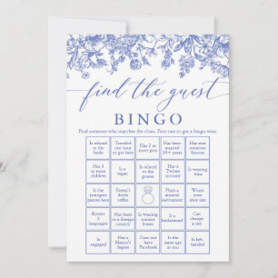 Invitation Jeu de Bingo de recherche de l'invité bleu pour la