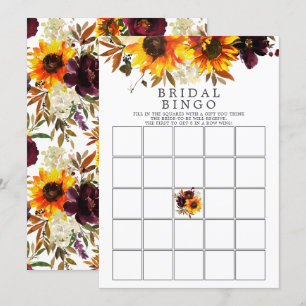 Invitation Jeu de bingo floral sur le bouquet d'automne