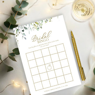 Invitation Jeu de bingo Greenery pour enterrement de vie de j