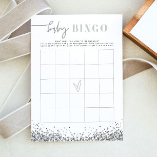 Invitation Jeu de bingo pour baby shower REGINA à paillettes