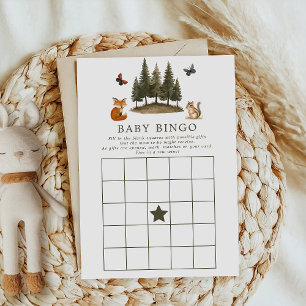 Invitation Jeu de bingo pour baby shower sur les animaux de l
