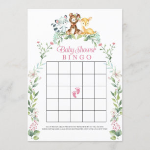 Invitation Jeu de bingo Woodland Baby Shoe