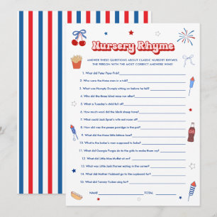 Invitation Jeu de comptine pour une Baby Shower sur le thème
