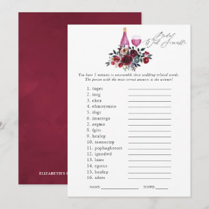 Invitation Jeu de dégustation de vin bordeaux et marine pour