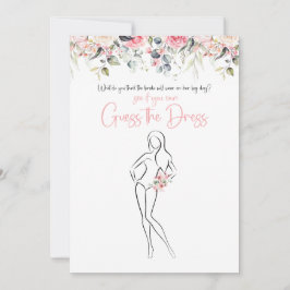 Invitation Jeu de devinette de la robe de mariage floral rose
