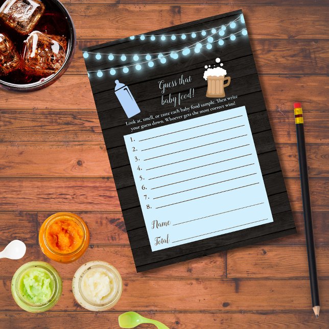 Invitation Jeu de devinette de nourriture pour bébé Baby Brew (Créateur téléchargé)