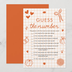 Invitation Jeu de devinette du nombre de mariage Orange Fall