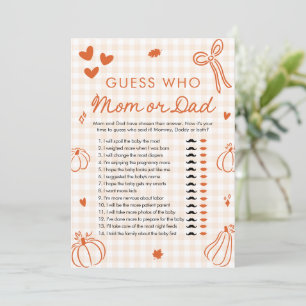 Invitation Jeu de devinette Maman ou Papa à l'automne avec un