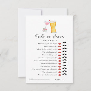 Invitation Jeu de douche 'Devine qui' Bulles & Brew