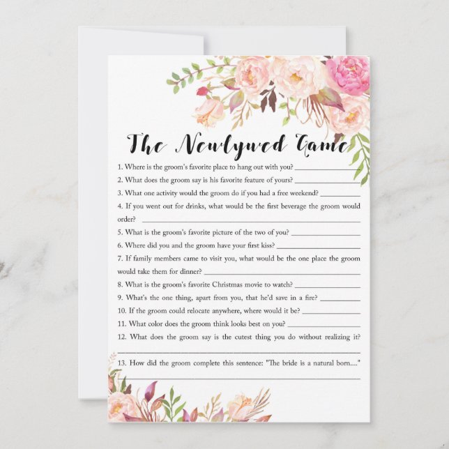 Invitation Jeu de Fête de l'mariée - Jeu de Wed (Devant)