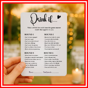 Invitation Jeu de fête de mariage élégant et moderne : Bois s