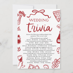 Invitation Jeu de Fête des mariées de Mariage de pizza trivia