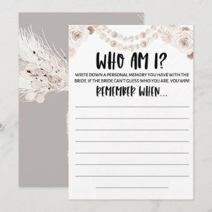 Invitation Jeu de Fête des mariées de perles de fleurs blanch