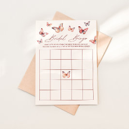 Invitation Jeu de Fête des mariées du papillon Boho de bingo
