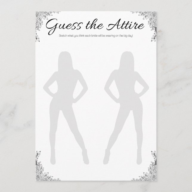 Invitation Jeu de Fête des mariées lesbienne, devinez tout (Devant)