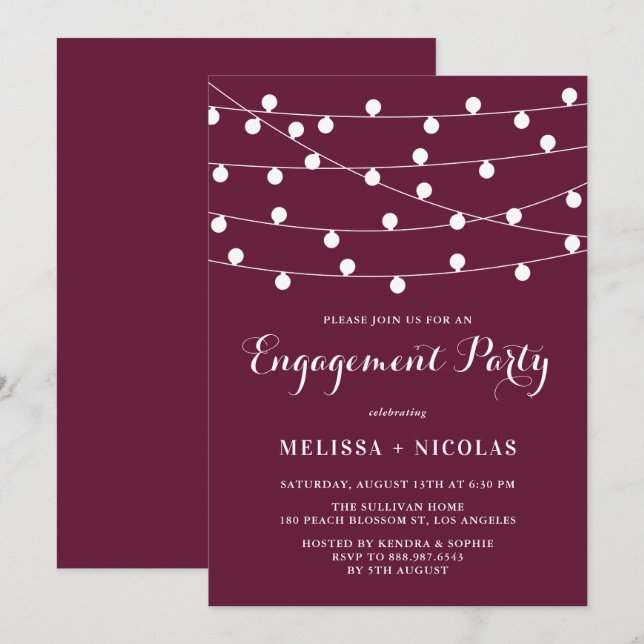 Invitation Jeu de fiançailles violettes de lunettes (Devant / Derrière)