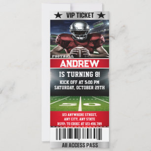 Invitation Jeu de football américain personnel Billet anniver