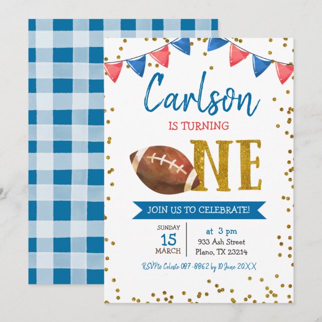 Invitation Jeu de football de la Marine Heure de l'invitation (Devant / Derrière)