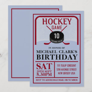 Invitation Jeu de hockey, Canette et Bâtons, Anniversaire