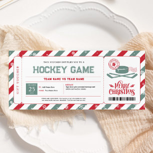 Invitation Jeu de hockey Noël Billet cadeau cadeau