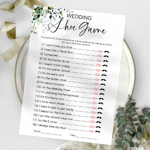 Invitation Jeu de la chaussure de mariage pour la fête de mar