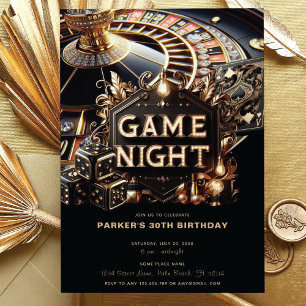 Invitation Jeu de luxe Night Party Black Gold