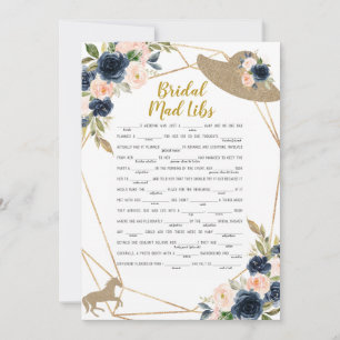 Invitation Jeu de Mad Libs sur le thème du chapeau de course