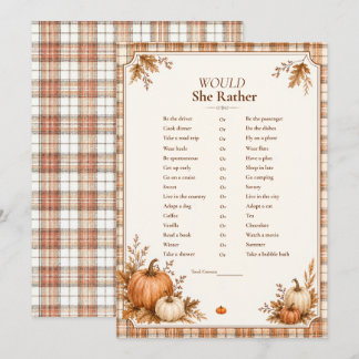 Invitation Jeu de mariage automnal modifiable 'Would She Rath