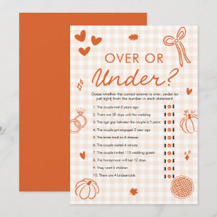 Invitation Jeu de mariage Orange Fall Hand Drawn Over ou Unde