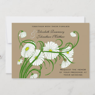 Invitation Jeu de Mariages vintage blanc Gerber Daisy Flowers