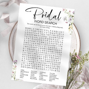 Invitation Jeu de mots cachés pour la fête de douche nuptiale