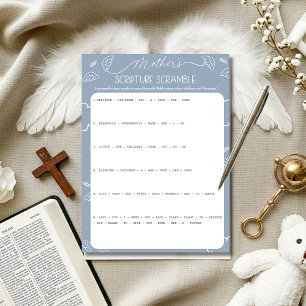 Invitation Jeu de mots mêlés de l'Écriture Sainte Heavenly Bl