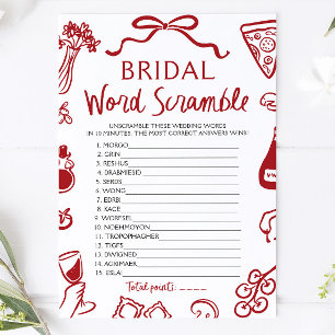 Invitation Jeu de mots mêlés de mariage dessinés à la main en