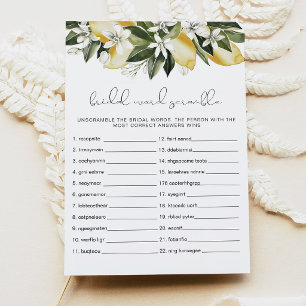 Invitation Jeu de mots mêlés pour Baby Shower au thème de dah