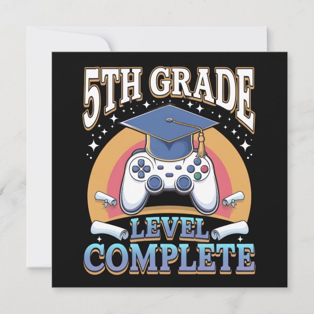 Invitation Jeu de niveau 5e année de fin d'études Gamer (Devant)