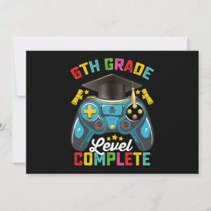 Invitation Jeu de niveau 6e année de fin d'études Gamer
