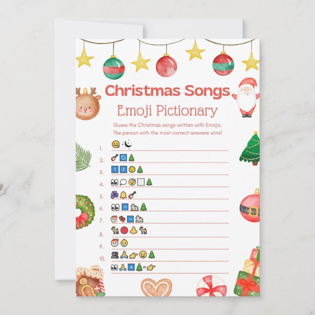 Invitation Jeu de Noël amusant - Pas modifiable - (Devant)