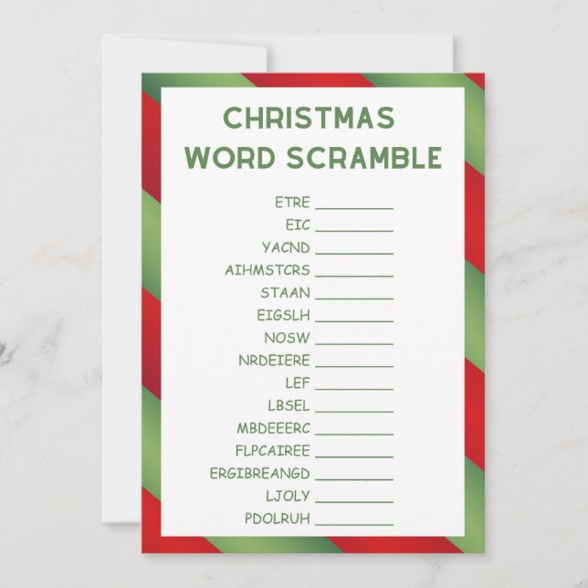 Invitation Jeu de Noël - Non modifiable - (Devant)