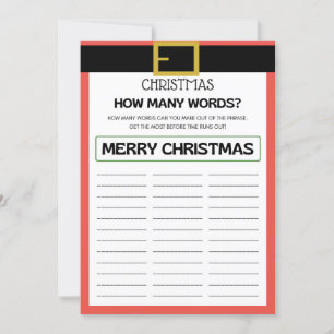 Invitation Jeu de Noël père Noël - Pas modifiable -