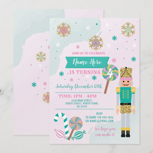 Invitation Jeu de Noisette de fête d'anniversaire Jouet de No (Devant / Derrière)