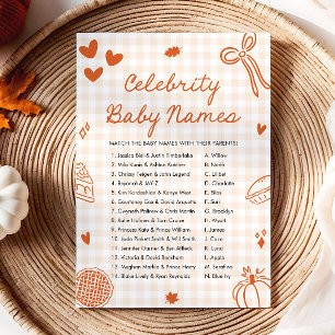 Invitation Jeu de noms de bébés de célébrités dessinés à la m