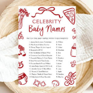 Invitation Jeu de noms de bébés de célébrités italiennes dess