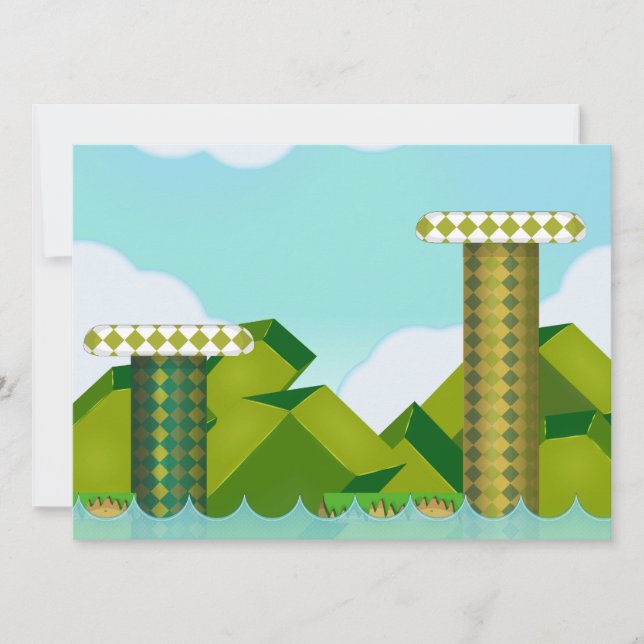 Invitation Jeu de plateforme rétro (Devant)